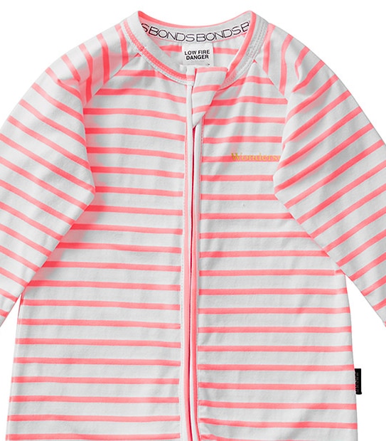 Bonds Print Zip Wondersuit - Fluoro Pink