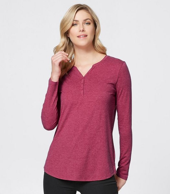 Charlie Fitted Henley Top Target Australia
