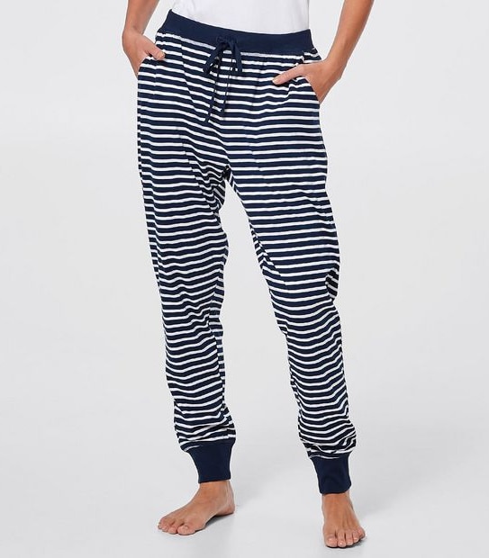 Striped Sleep Jogger Pants - Navy Blue