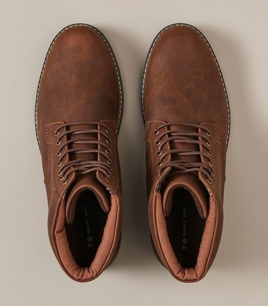 Mens Brian PU Lace-Up Boots
