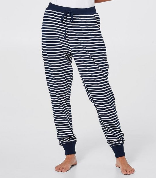 Striped Sleep Jogger Pants - Navy Blue