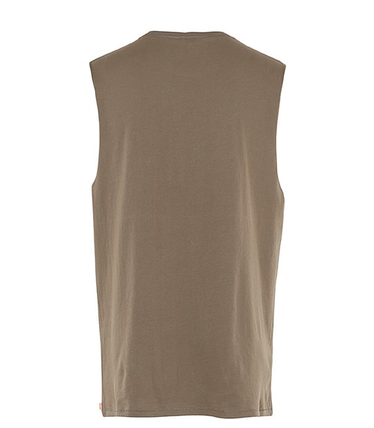 Men's Piping Hot Tribal Print Tank Top - Khaki