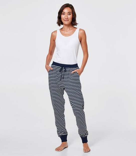 Striped Sleep Jogger Pants - Navy Blue