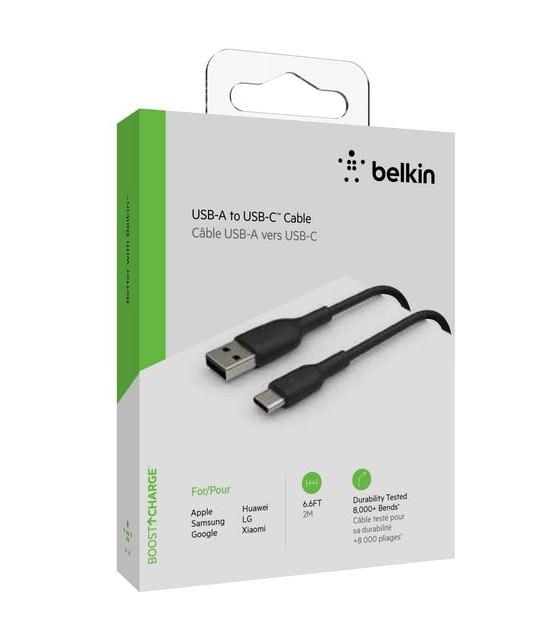 Belkin Boostcharge USB A to USB-C Cable 2M Black