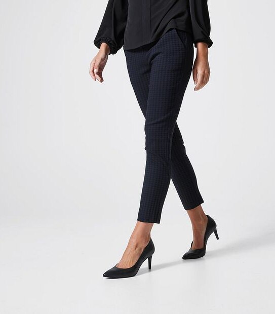 Preview Dog Tooth Skinny Ankle Length Bengaline Pants