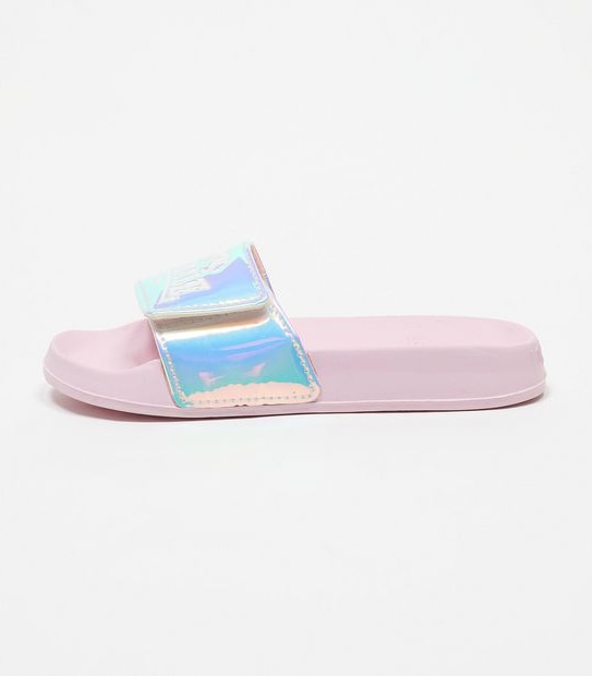 Lonsdale London Kids Leia Holographic Slides - Pink