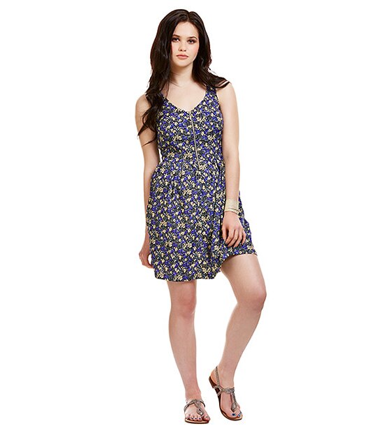 New Look Zip Front Skater Dress