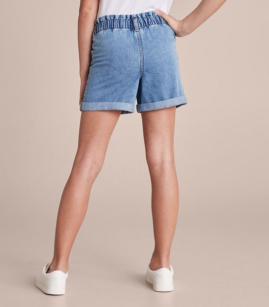 Paperbag Waist Denim Shorts