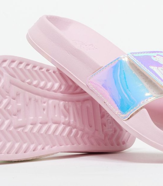 Lonsdale London Kids Leia Holographic Slides - Pink