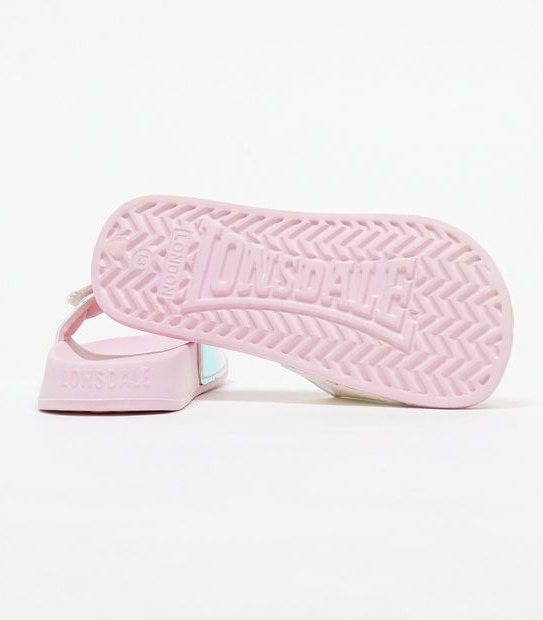 Lonsdale London Kids Leia Holographic Slides - Pink
