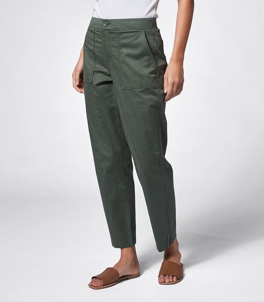 Rib Waist Pants - Thyme Green