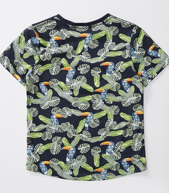 Spliced Toucan Print T-Shirt