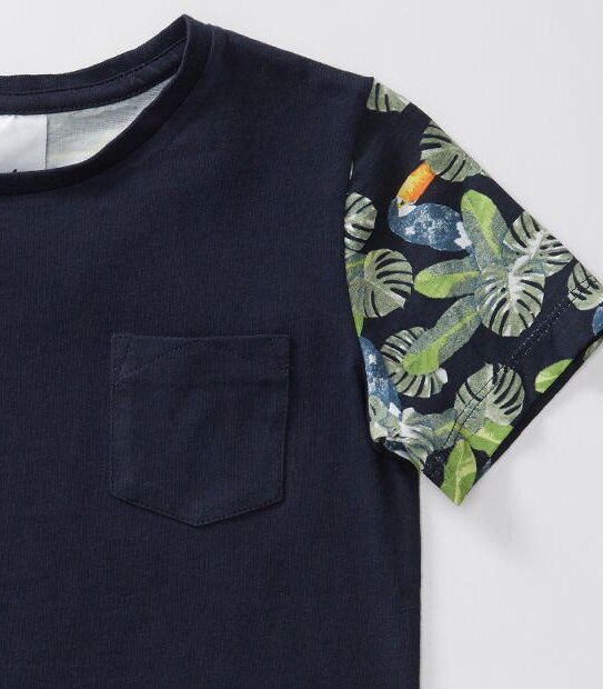 Spliced Toucan Print T-Shirt