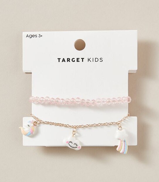 2 Pack Unicorn Charm Bead Bracelet