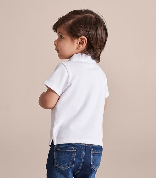 S23 247091_01 BOYS SS POLO SHIRT PLAIN WHITE