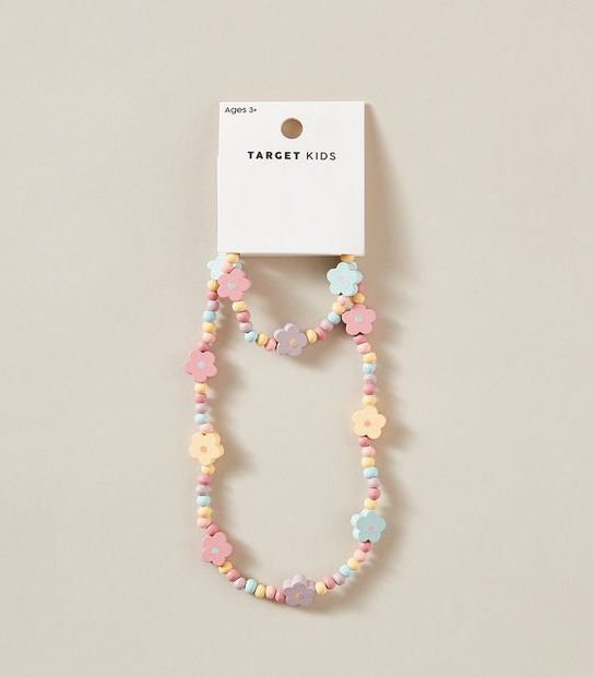 Flower Bead Necklace and Bracelet Pack