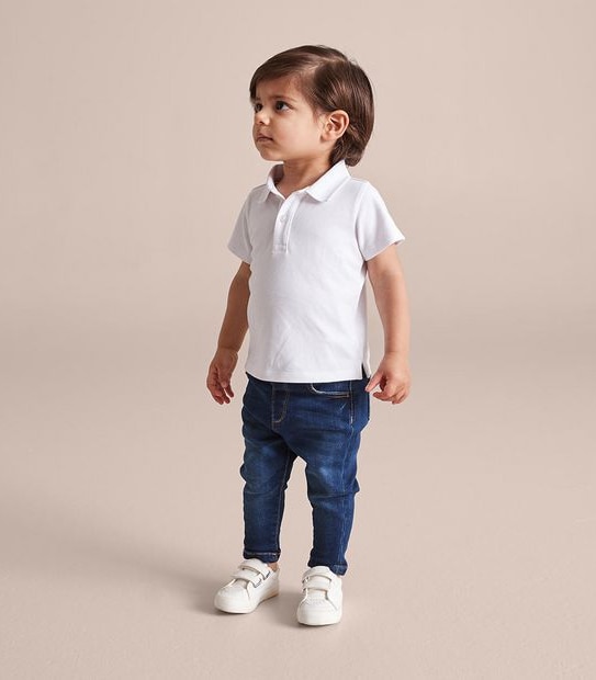 S23 247091_01 BOYS SS POLO SHIRT PLAIN WHITE