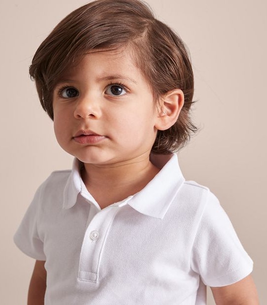 S23 247091_01 BOYS SS POLO SHIRT PLAIN WHITE