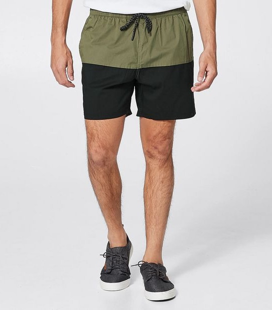 Volley Swim Shorts - Khaki Splice