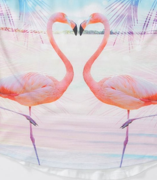Photographic Flamingo Print T-Shirt 3 of 3