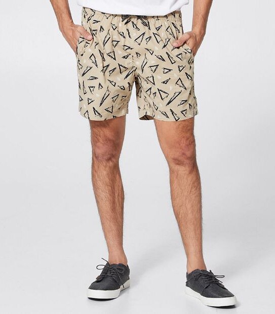 Volley Shorts - Grey Triangle Print