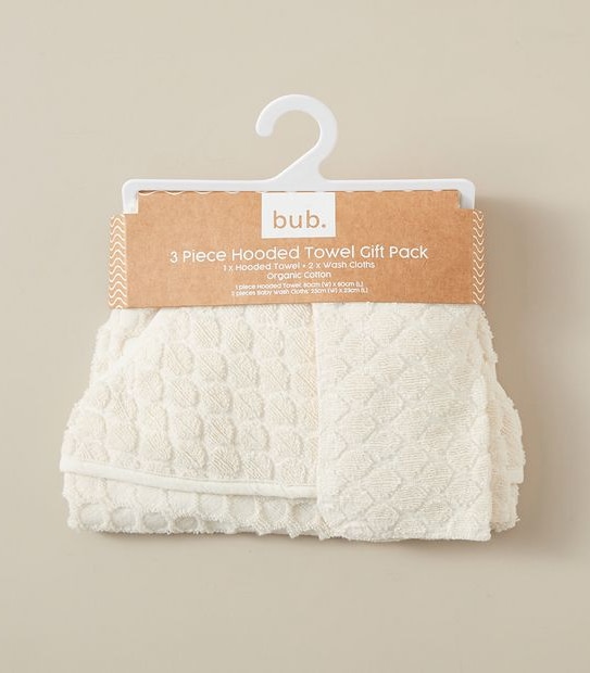 bub. Organic Cotton 3 Piece Hooded Towel Gift Pack