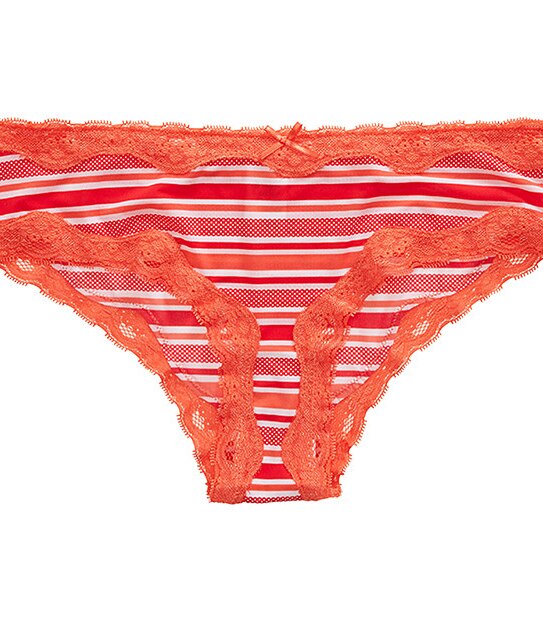 Microfibre Cheeky Cut Bikini Briefs - Hot Coral
