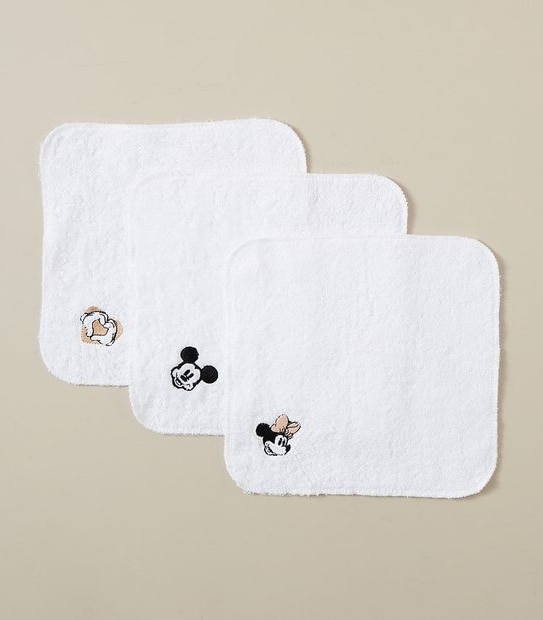 3 Pack Baby Disney Mickey and Minnie Face Washers