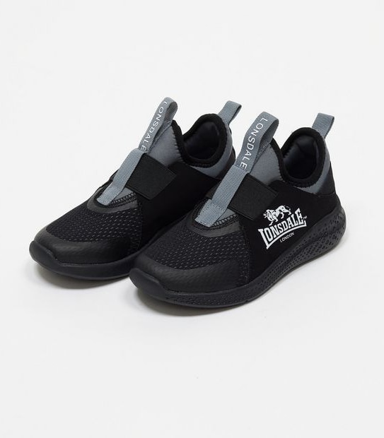 Lonsdale London Kids Junior Surrey Pull On Sneakers - Black