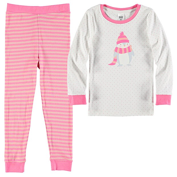 Girls' Penguin Rib Pyjama Set