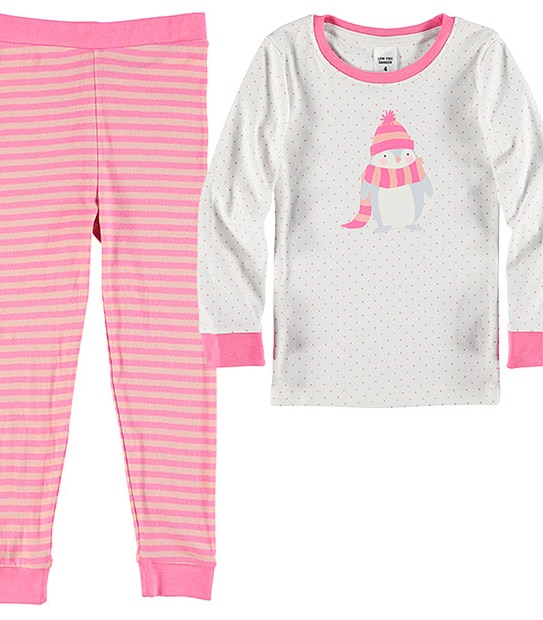 Girls' Penguin Rib Pyjama Set