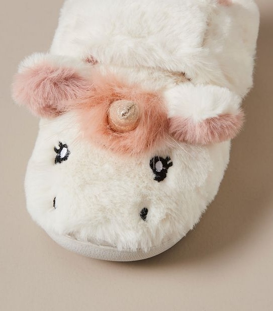 Kids Junior Unicorn Touch Fastener Slippers