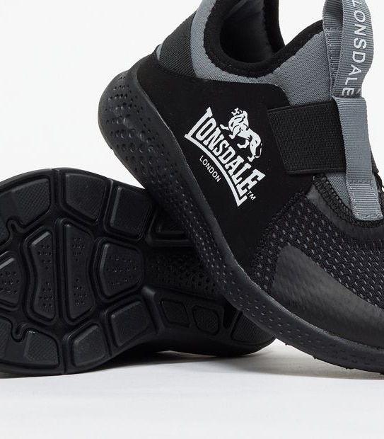 Lonsdale London Kids Junior Surrey Pull On Sneakers - Black