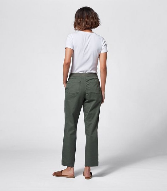 Rib Waist Pants - Thyme Green