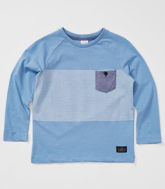 Long Sleeve Stripe Pocket T-Shirt