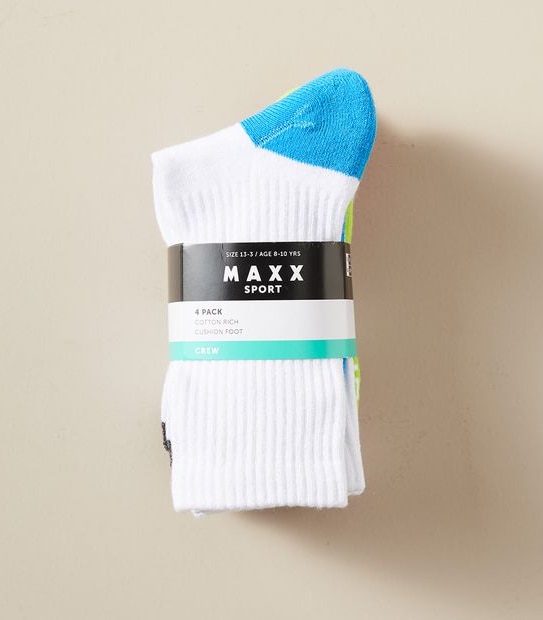 4 Pack Maxx Crew Socks