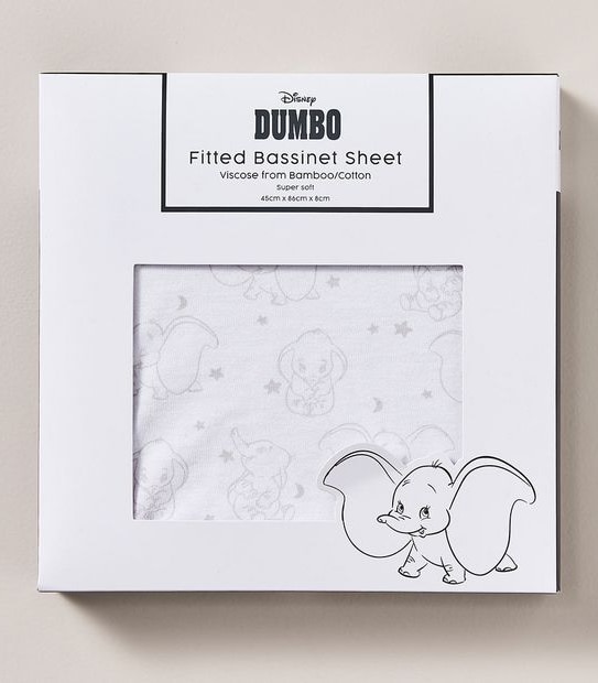 Disney Dumbo Bamboo Fitted Bassinet Sheet