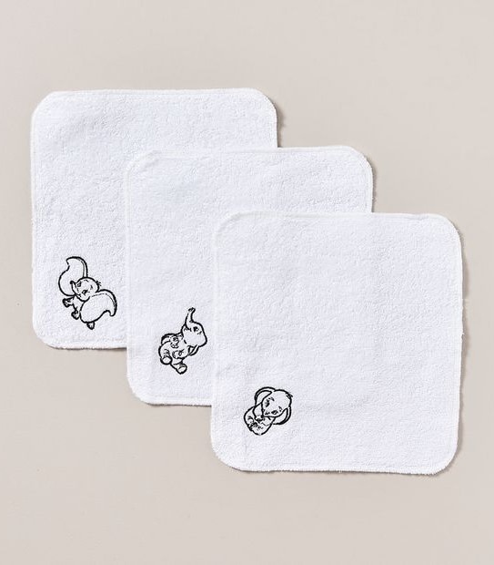 3 Pack Baby Disney Dumbo Face Washers