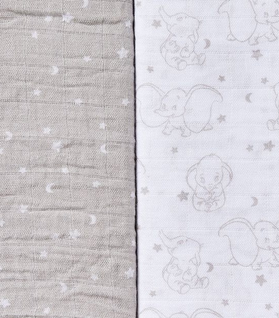 2 Pack Disney Dumbo Bamboo Muslin Wraps