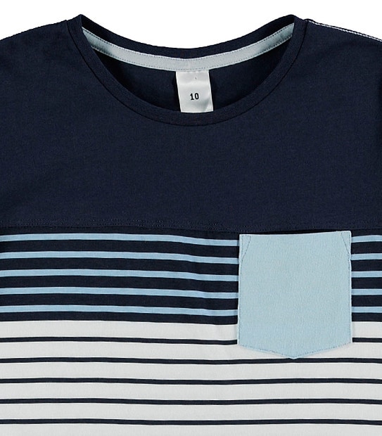 Short Sleeve Stripe Print Pocket T-Shirt 3 of 3