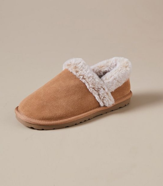 Womens Sylvie Suede Moccasin Slippers
