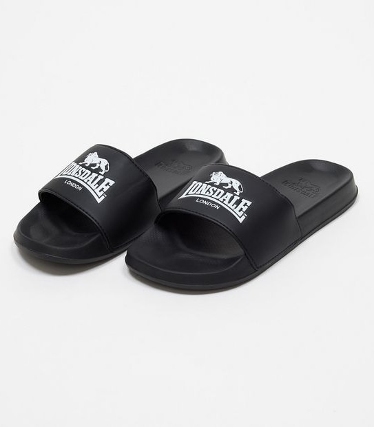 Lonsdale London Mens Slides - Black