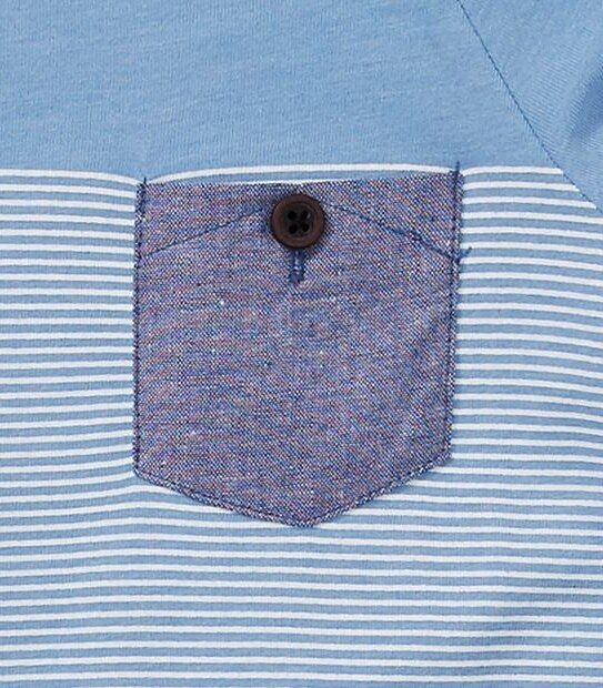 Long Sleeve Stripe Pocket T-Shirt