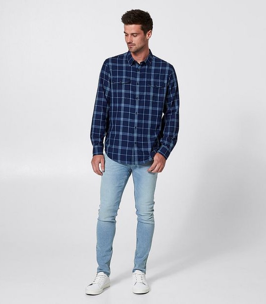 Indigo Dyed Shirt - Check