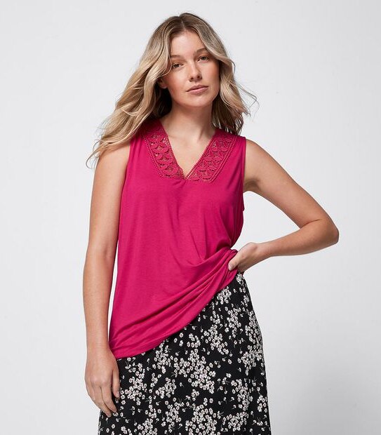 Lace Trim Tank Top