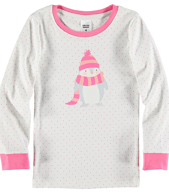 Girls' Penguin Rib Pyjama Set