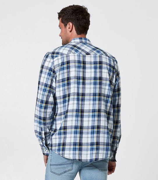 Indigo Dyed Shirt - Blue & Yellow Check