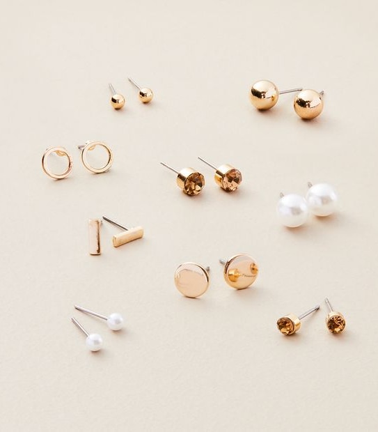 9 Pack Stud Earrings