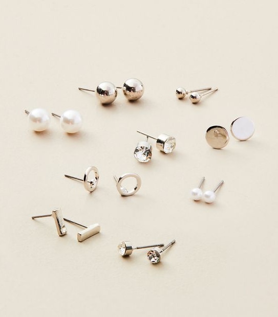 9 Pack Stud Earrings