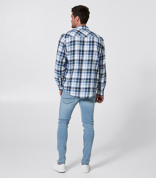 Indigo Dyed Shirt - Blue & Yellow Check